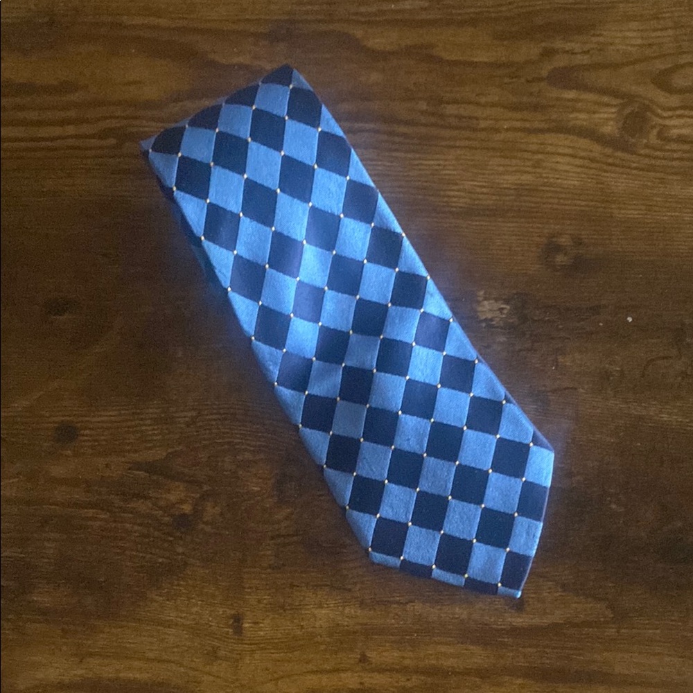 Blue Checkered Men's Silk Tie